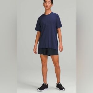 Pre-owned Lululemon Men’s Metal Vent Tech Short Sleeve Shirt Color Navy Large
